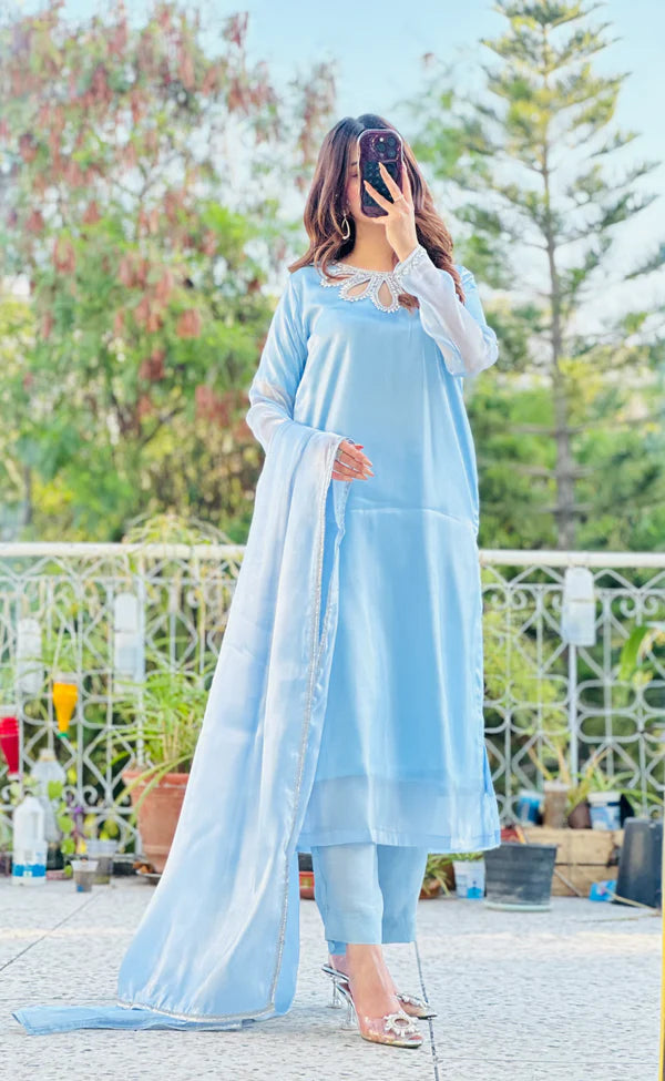 Luxury Lama / Sheesha Silk 3PC Stitched Dress — Ready to Wear