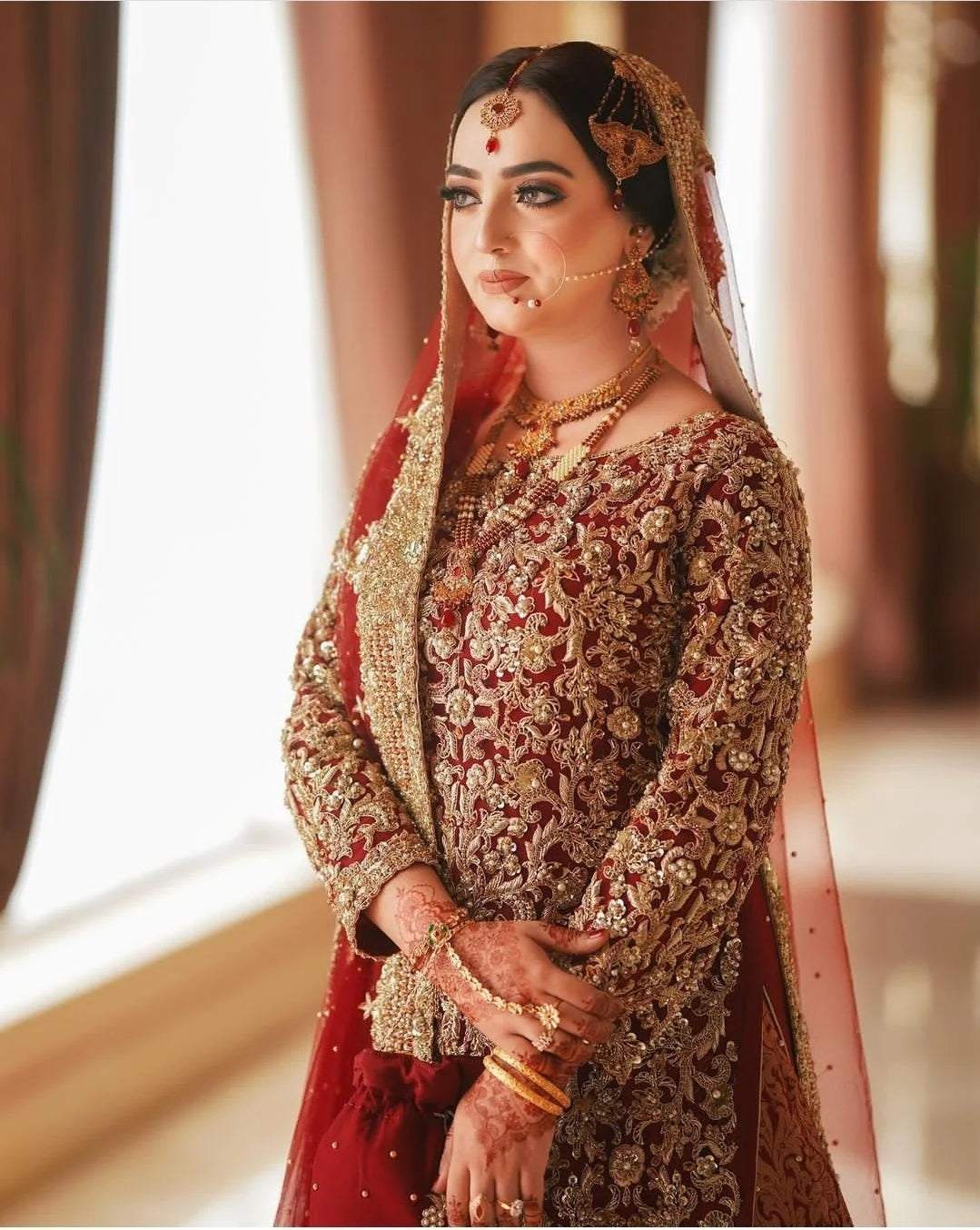 Atlas Kimkhwab Lehenga – Exquisite Bridal Dress for Barat