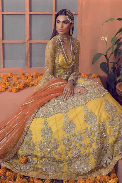 Stunning Yellow Bridal Pishwas