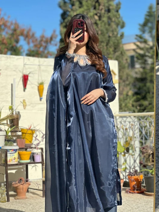 Luxury Lama / Sheesha Silk 3PC Stitched Dress — Ready to Wear