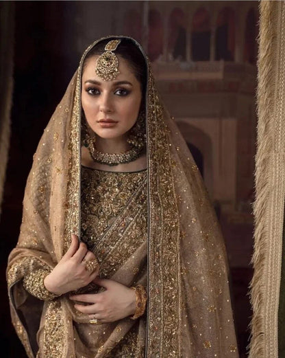 Luxury Bridal Lehnga on Pure Chandi Tissue