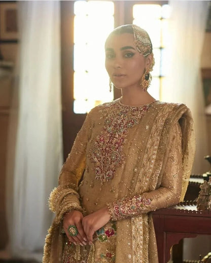 Bridal Gold Raw Silk Gharara Set