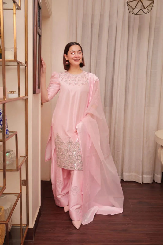 Luxury Wedding Outfit: Pure Raw Silk Ensemble